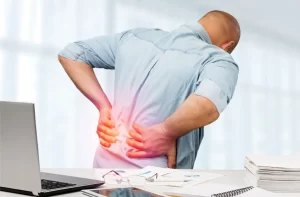 A man is suffering from back pain